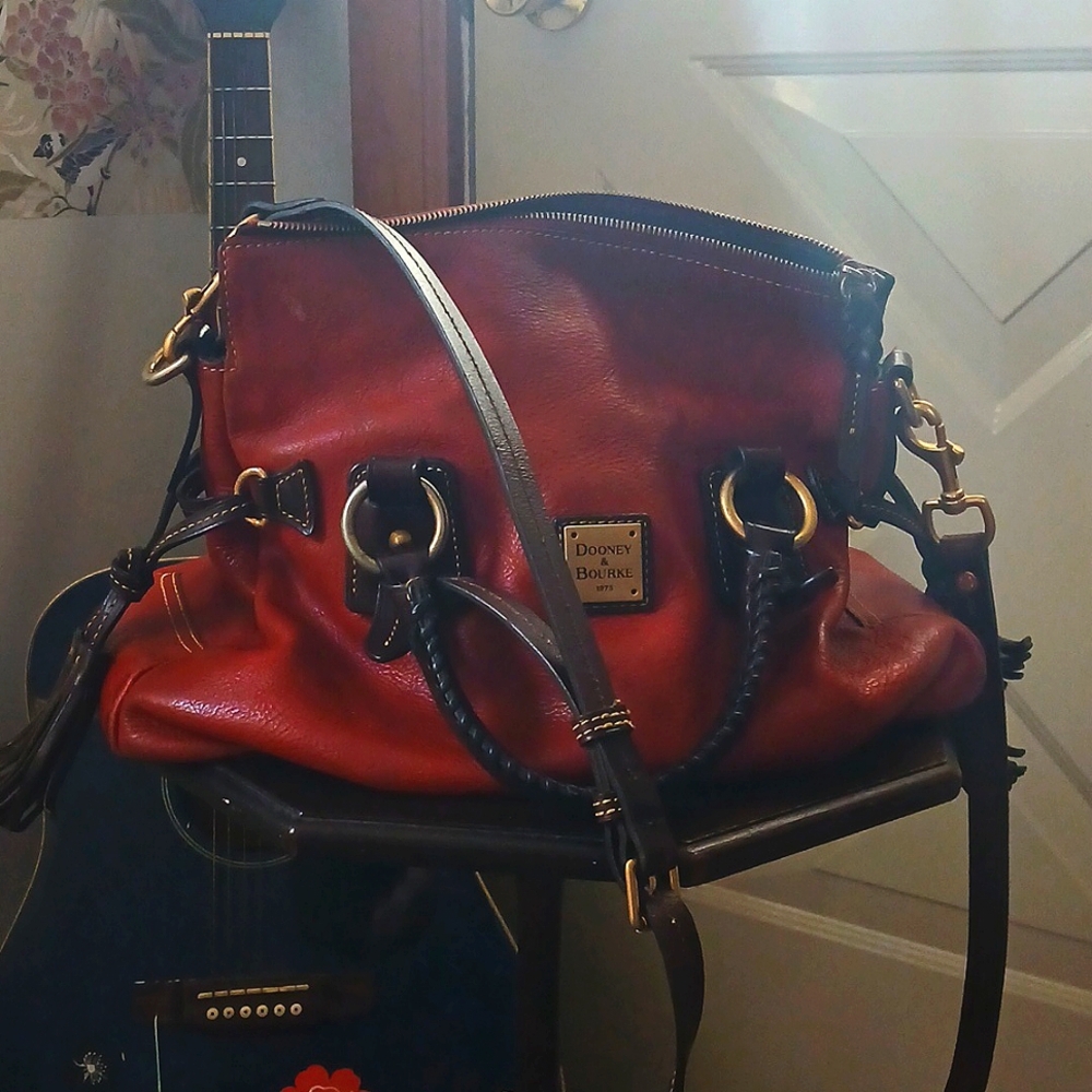 A deep red classic style Dooney & Bourke Satchel